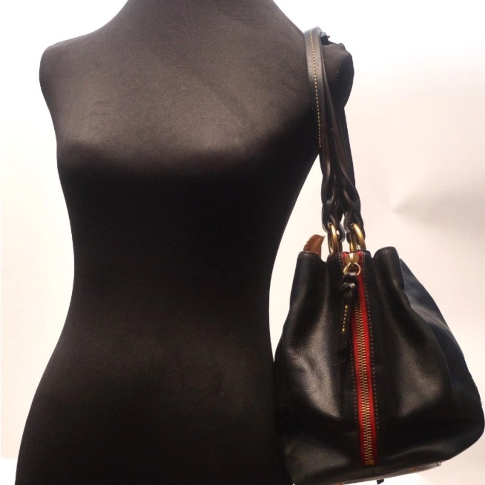 Dooney & Bourke Florentine Barlow Black Leather Shoulder Tote Bag - Picture 13 of 13